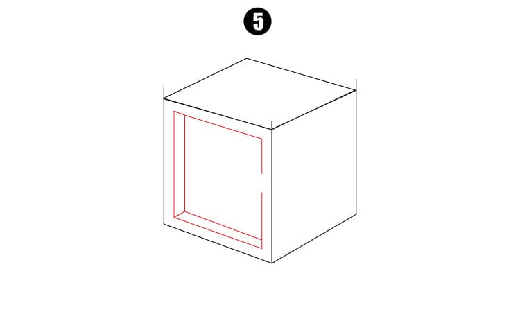 How to Draw 3D Impossible Cube Step 5