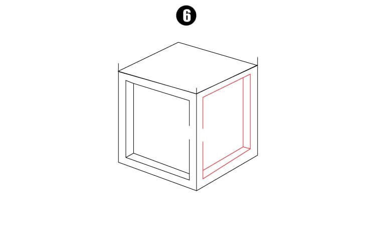 How to Draw 3D Impossible Cube Step 6