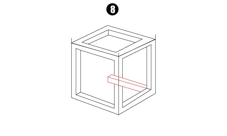 How to Draw 3D Impossible Cube Step 8