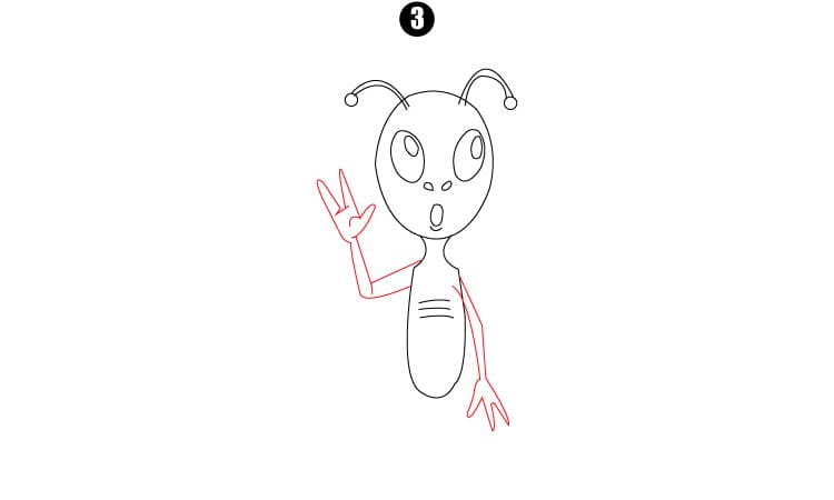 Alien Drawing step 3