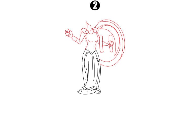 Athena Drawing Step 2