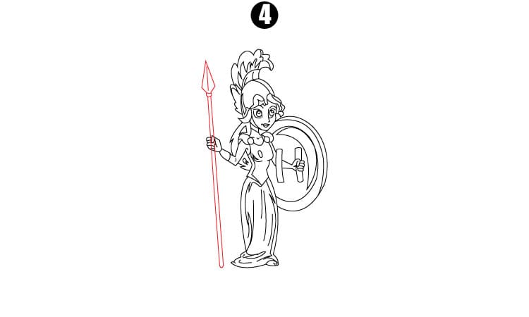 Athena Drawing Step 4