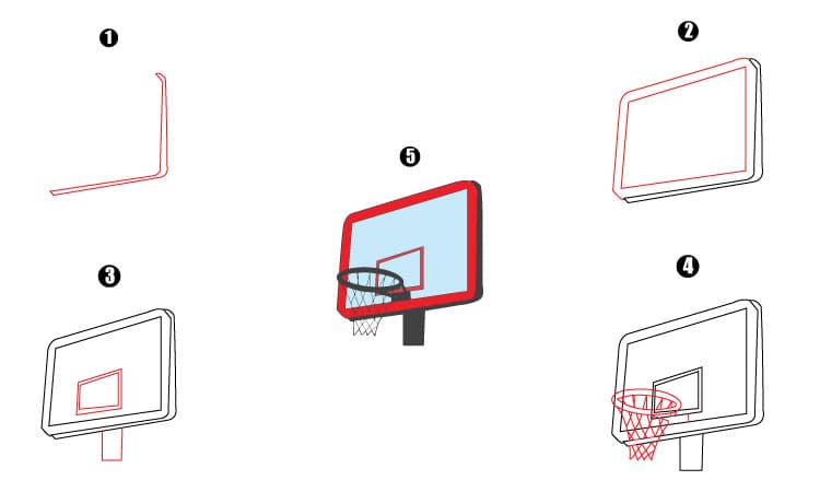 Basketball Hoop Drawing Step By Step