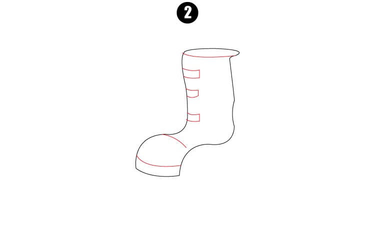 Boots Drawing Step 2