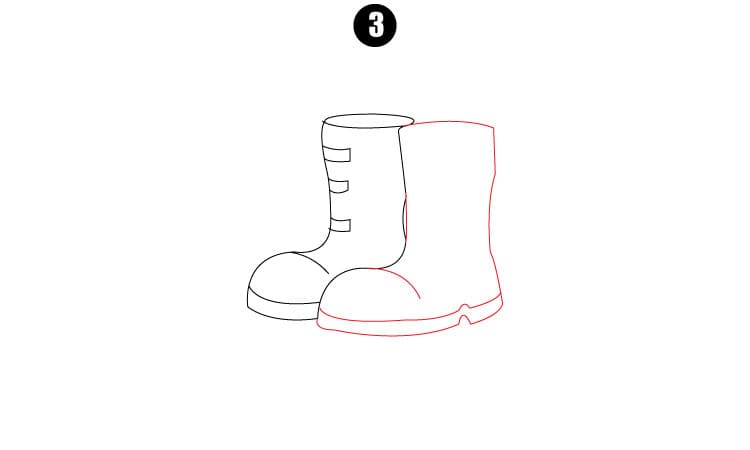 Boots Drawing Step 3