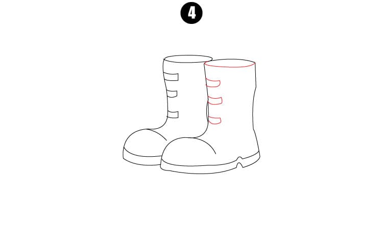 Boots Drawing Step 4