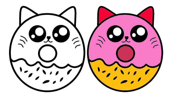 Cute Donut Drawing