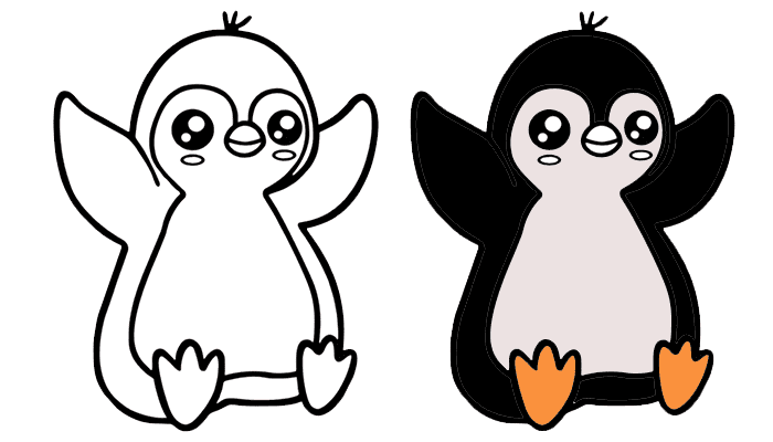 Cute Penguin Drawing