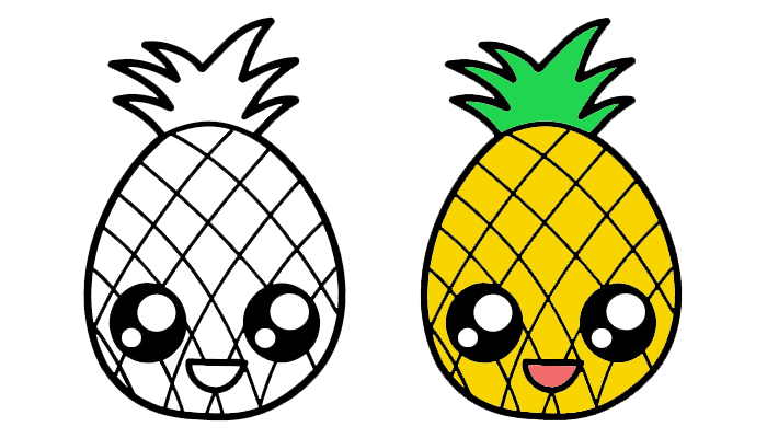  Cute Pineapple Drawing