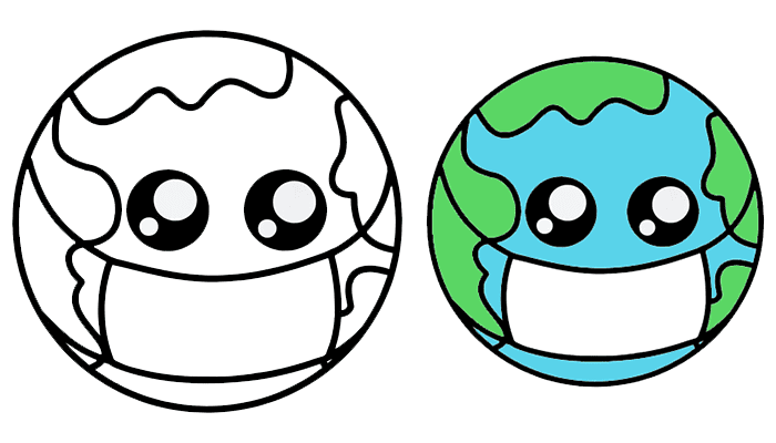 Cute Planet Earth Drawing