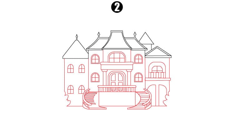 Draw a Mansion Step 2