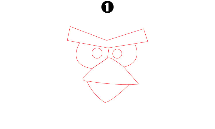 Angry Bird Drawing Step1