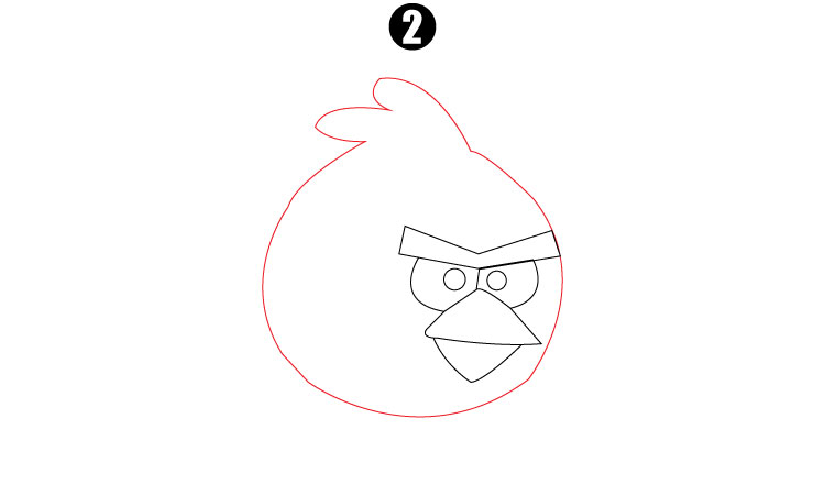Angry Bird Drawing Step2