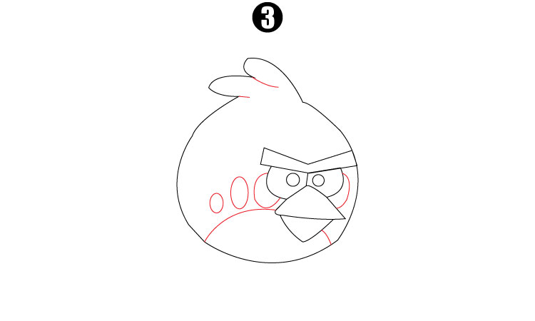 Angry Bird Drawing Step3