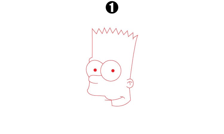 Bart Simpson Drawing Step1