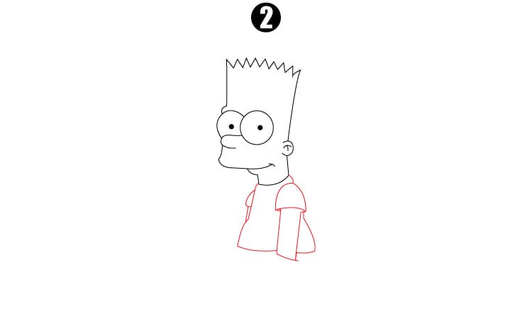 Bart Simpson Drawing Step2
