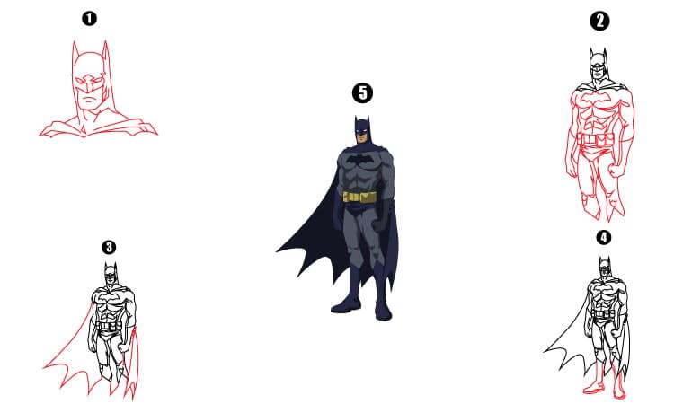 Batman Drawing Step By Step