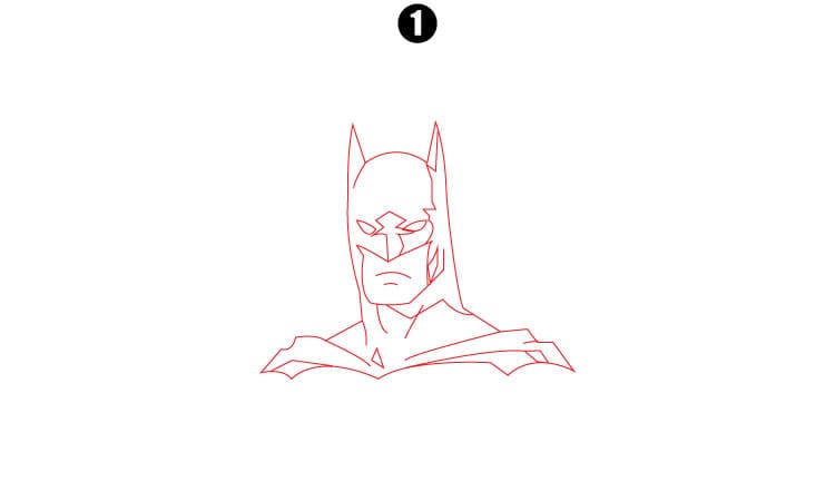 Batman Drawing Step1