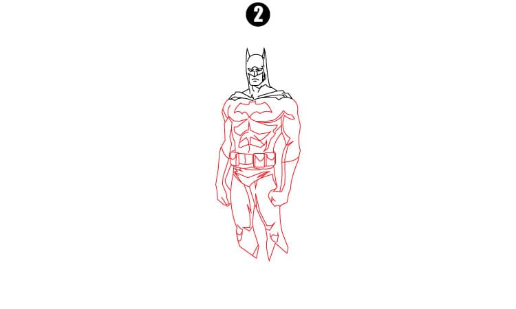 Batman Drawing Step2