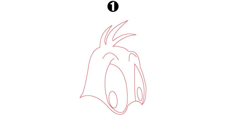 Daffy Duck Drawing Step1