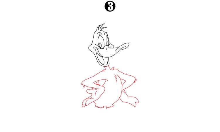 Daffy Duck Drawing Step3