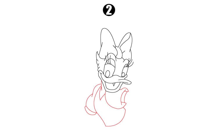 Daisy Duck Drawing Step2