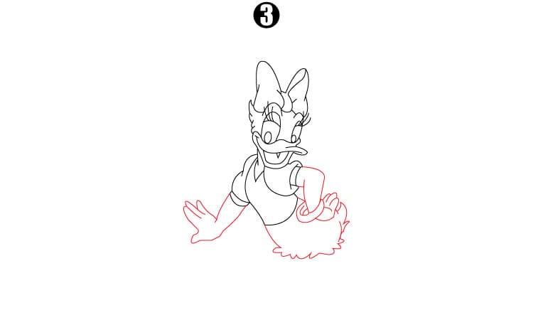 Daisy Duck Drawing Step3