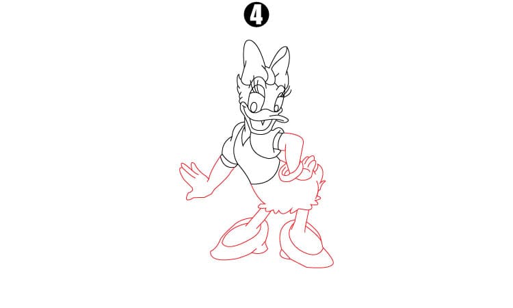 Daisy Duck Drawing Step4