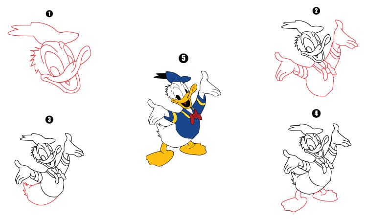 donald duck sketch for coloring