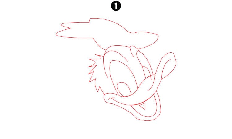 Donald Duck Drawing Step1