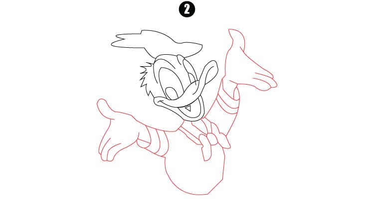 Donald Duck Drawing Step2