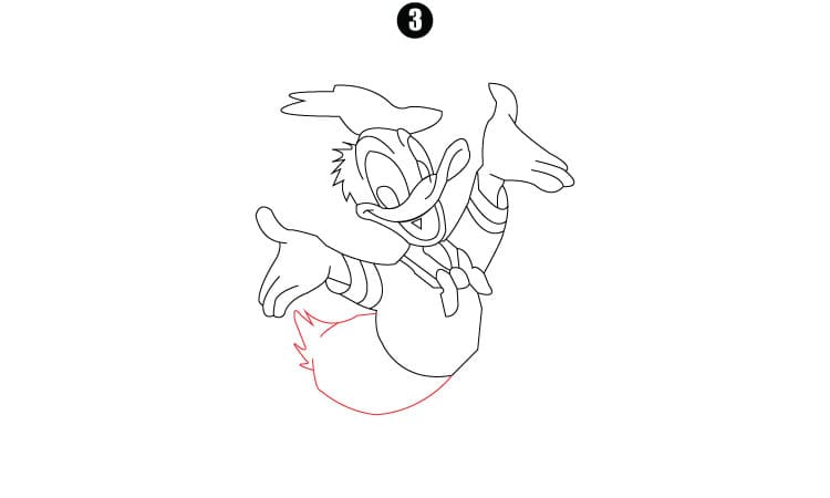 Donald Duck Drawing Step3