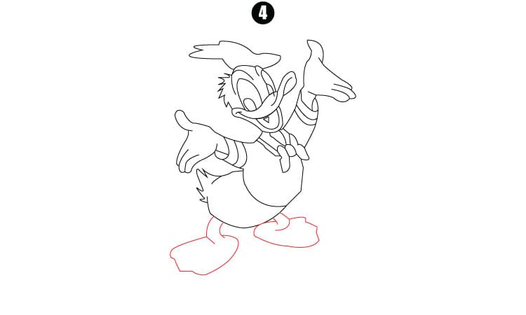 Donald Duck Drawing Step4