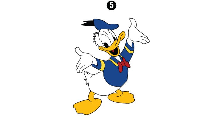 Donald Duck Drawing - A Step By Step Guide - Cool Drawing Idea