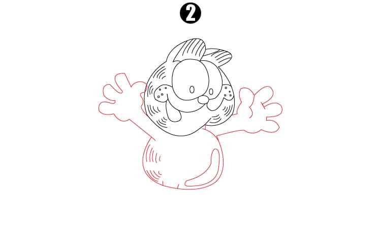 Garfield Drawing Step2