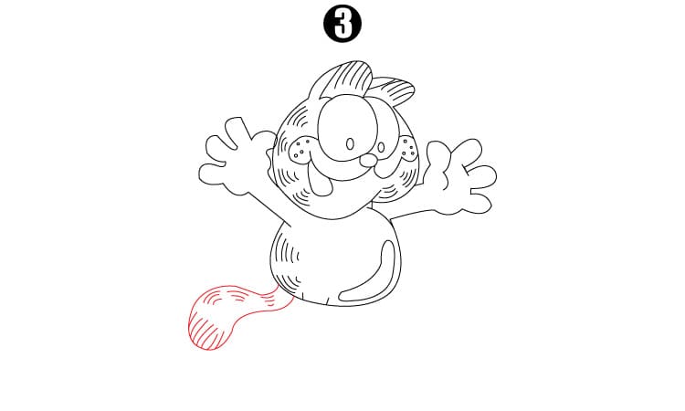 Garfield Drawing Step3