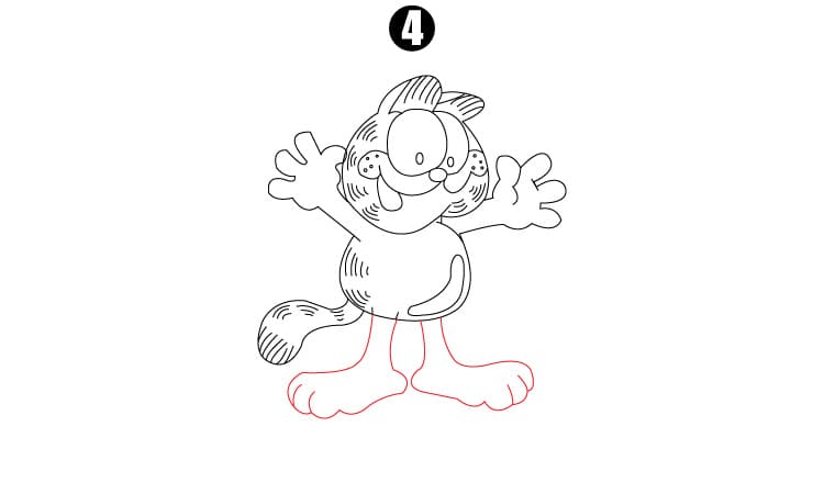 Garfield Drawing Step4