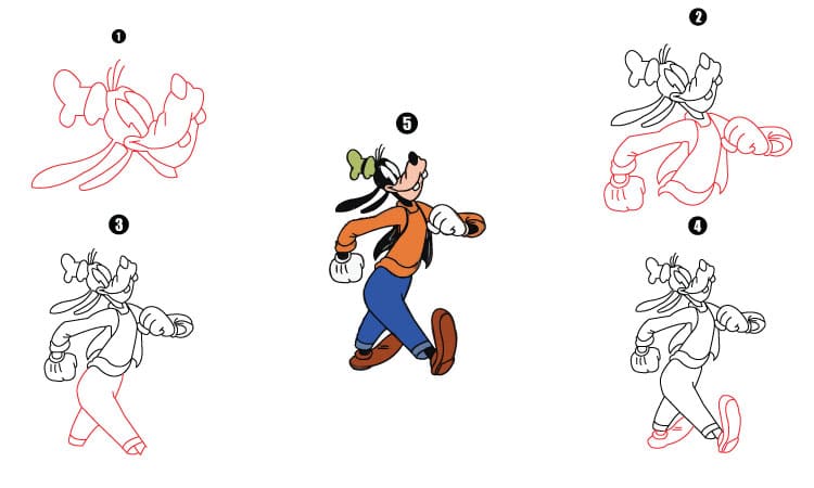 Goofy Drawing Step By Step