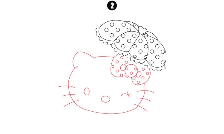 Hello Kitty Drawing Step2