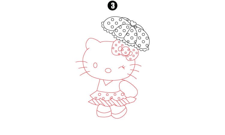 Hello Kitty Drawing Step3