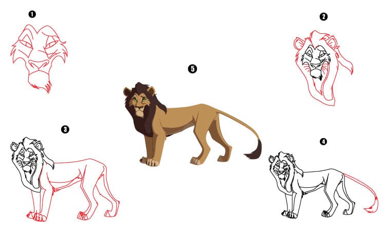 Scar Drawing step by step