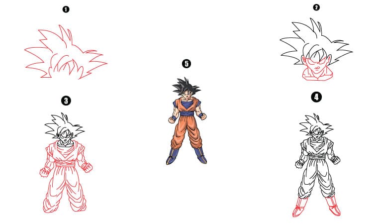 How to draw Goku Step By Step