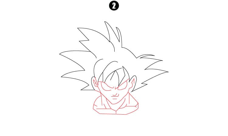How to draw Goku Step2