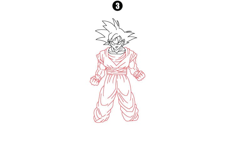 How to draw Goku Step3