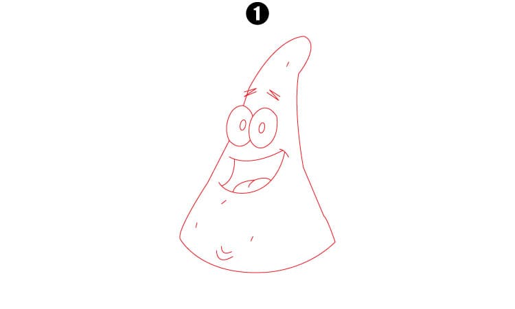 Patrick Star Drawing Step1