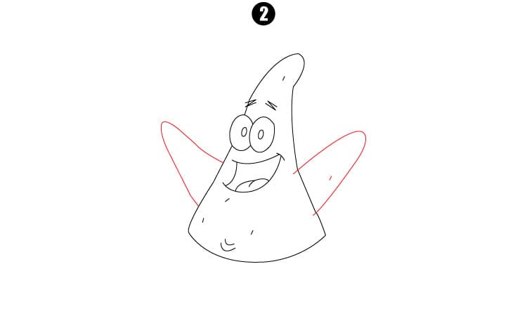 Patrick Star Drawing Step2
