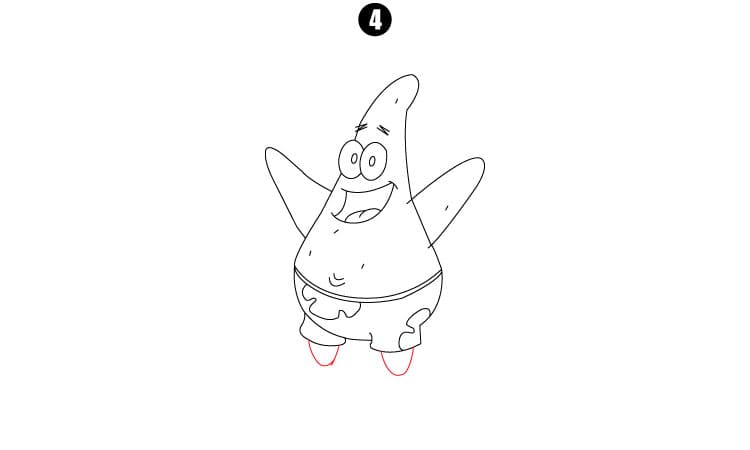 Patrick Star Drawing Step4