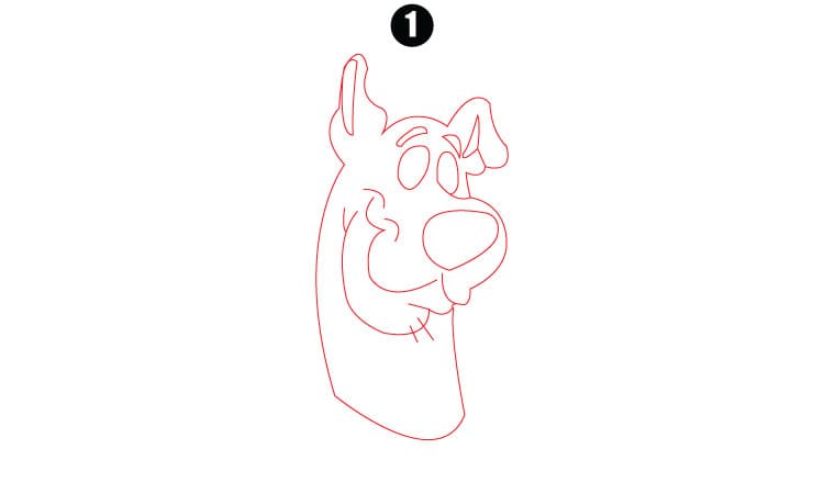 Scooby Doo Drawing Step1