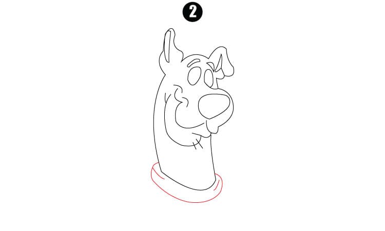 Scooby Doo Drawing Step2