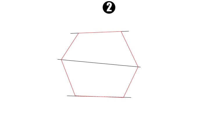 3D Hexagon Drawing Step 2
